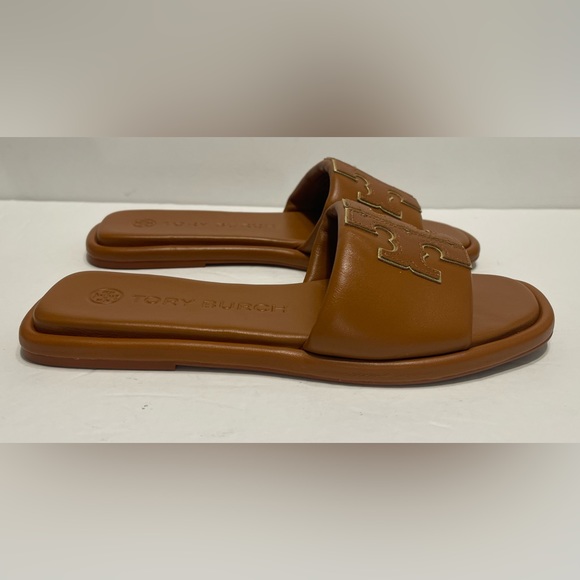 Tory Burch Double T Sport Slides Sandals Size 7 🩴🐻🤎 - Picture 7 of 11